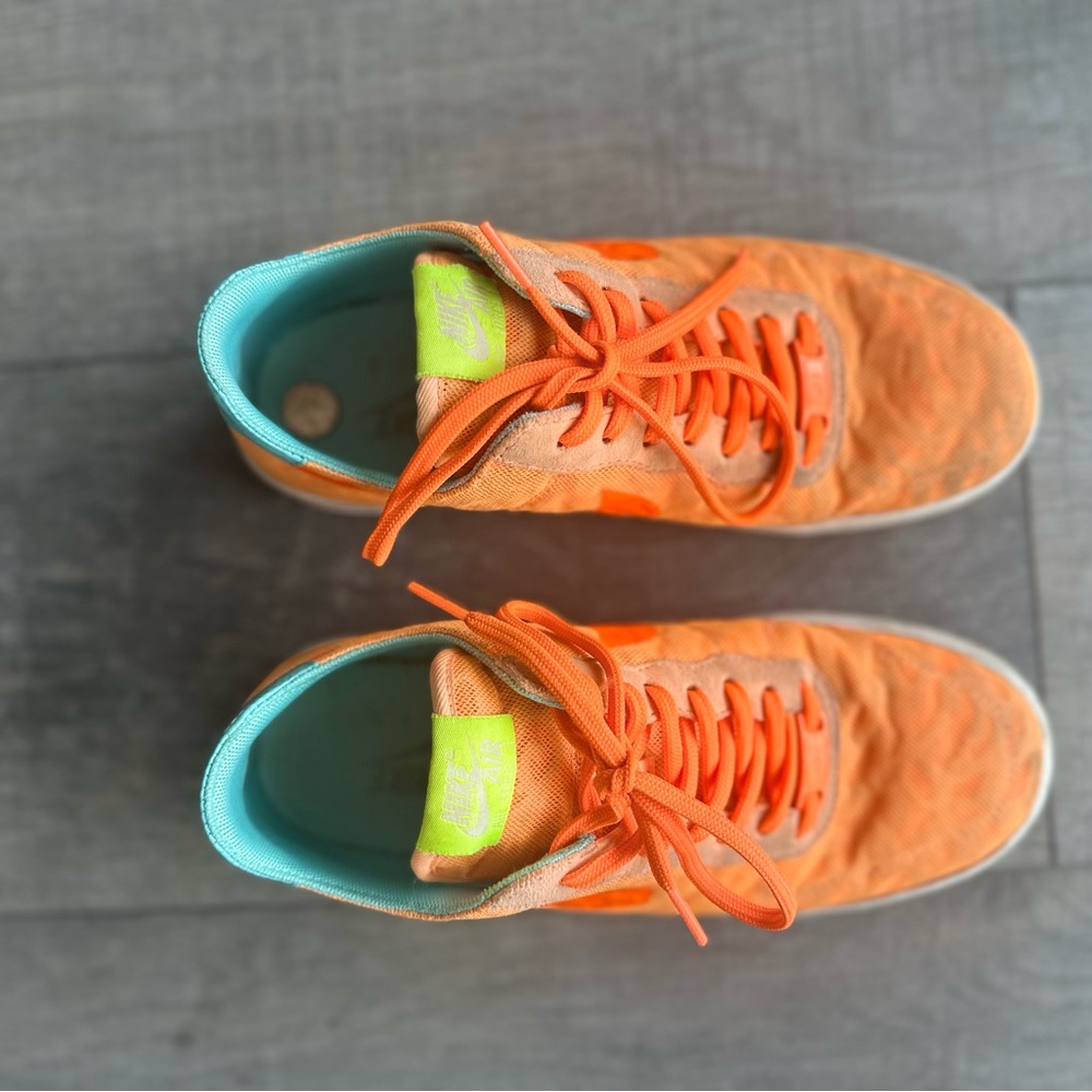 Vibrant Orange and Teal Women's Sneakers